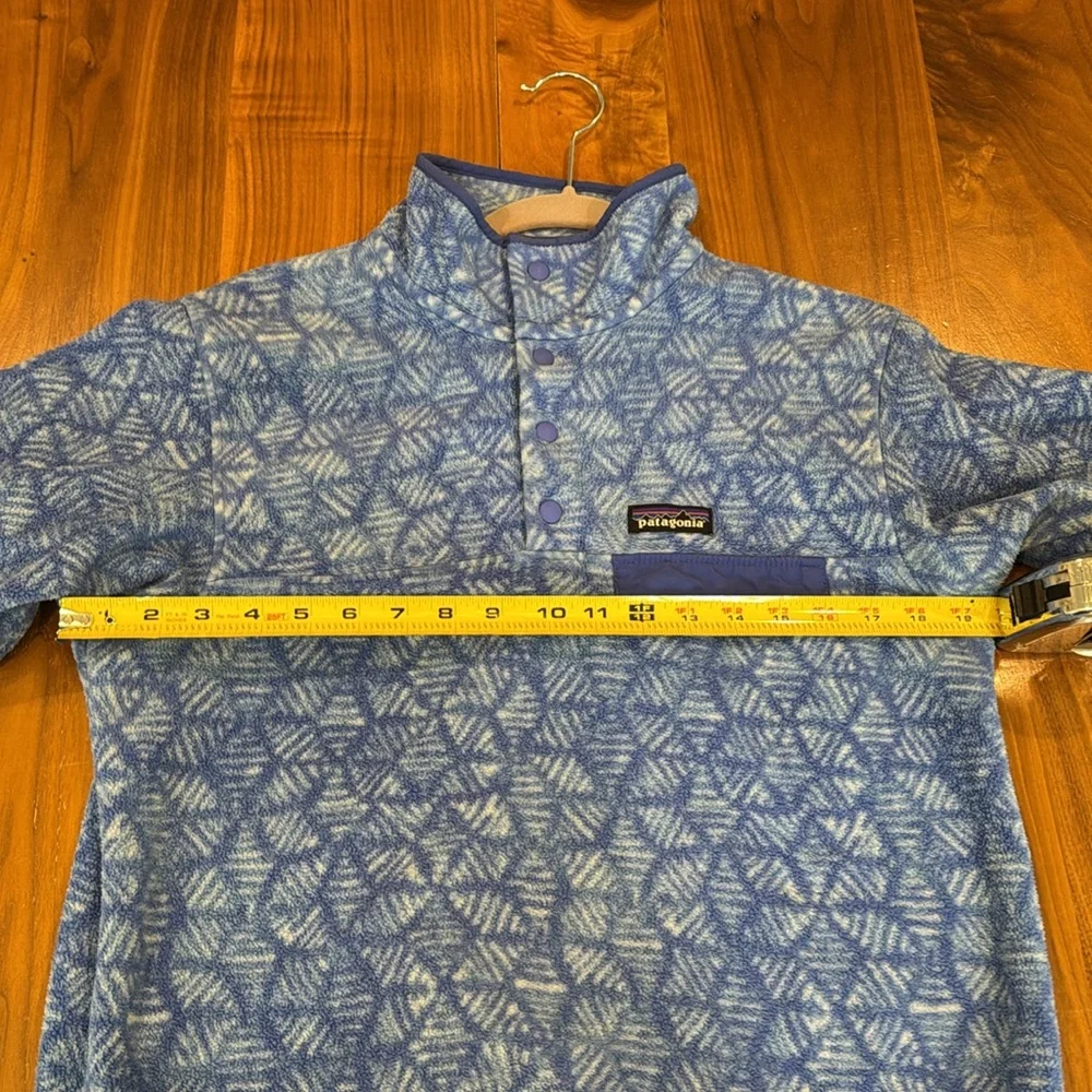 Patagonia Worn Wear Blue Geometric Fleece Pullover - Picture 6 of 12